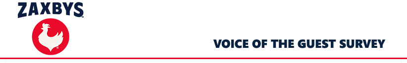 Zaxbys Voice of the Guest Survey